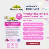  CTY - Vitamin tổng hợp cho bà bầu Nature's Way PreConception Pregnancy Breastfeeding Plus 30 viên 