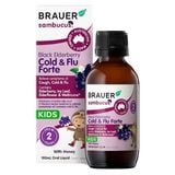  CTY - Siro hỗ trợ giảm ho, sổ mũi do cảm lạnh Brauer Sambucus Black Elderberry Cold & Flu Forte 100ml 