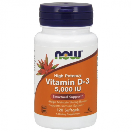  Viên uống bổ sung Now Vitamin D3 5000 IU 120 viên 