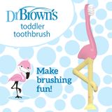  Bàn chải đánh răng cho bé 1-4 tuổi Dr. Brown's (1 cái - Màu hồng/vàng - Mẫu Flamingo) 