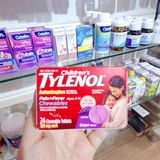  Viên nhai giảm đau hạ sốt Children's Tylenol Pain + Fever Relief Chewables Grape 24 viên 