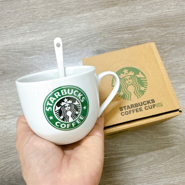  Gift Ly sứ Starbuck kèm thìa 