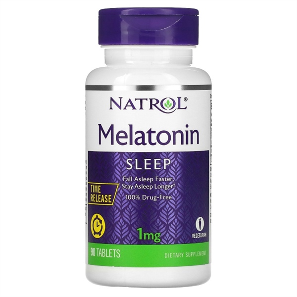  Viên Uống Hỗ Trợ Giúp Ngủ Ngon Natrol Melatonin Advanced Sleep Time Release 10mg 60 viên 