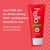  Kem đánh răng cho bé Hello Natural Wild Strawberry Flavor Fluoride Kids Toothpaste 4.2Oz 119g 