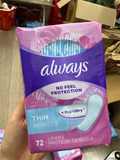  Băng vệ sinh Always Dailies Thin Unscented Panty Liners 72 miếng 