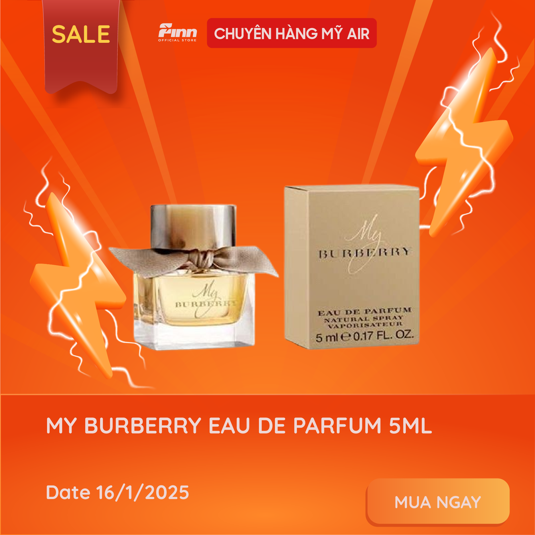 SALE T1 25 My Burberry Eau De Parfum 5ml 0.16Oz FINN USA