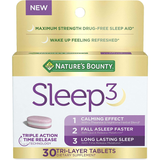  Viên uống hỗ trợ giấc ngủ Nature's Bounty Melatonin Sleep3 Maximum Strength 10mg 30 Tri-Layered Tablets 