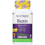  Viên ngậm bổ sung da tóc móng Natrol Biotin Beauty Tablets Promotes Healthy Hair, Skin & Nails 10,000mcg 60 viên 