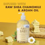  Sữa tắm gội cho bé SheaMoisture Baby Wash & Shampoo Raw Shea, Chamomile & Argan Oil 13Oz 384ml 