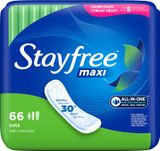  Băng vệ sinh Stayfree Maxi Pads for Women, Super - 66 Count 