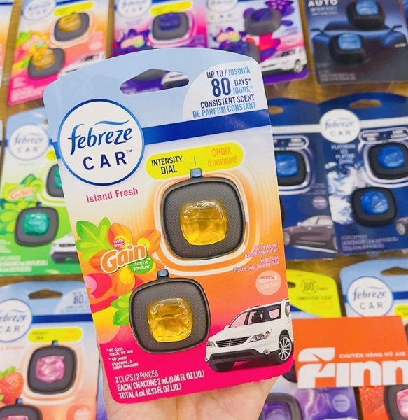  Set 2 nước hoa thơm xe Febreze Car Air Freshener Vent Clip Gain Island Fresh Scent 