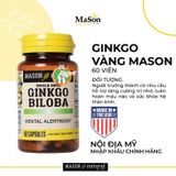 CTY - Viên uống bổ não Mason Natural Ginkgo Biloba 60 viên 