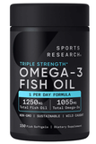  Viên uống bổ sung Sports Research Triple Strength Omega-3 Wild Alaskan Fish Oil 1250mg 150 viên 