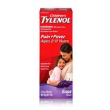  Siro hỗ trợ giảm đau hạ sốt cho bé Children's Tylenol Pain + Fever Relief Cold Medicine Grape 4Oz 120ml 