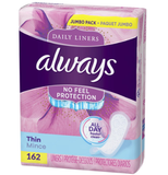  Băng vệ sinh Always Incredibly Thin Liners Wrapped Unscented 162 miếng 