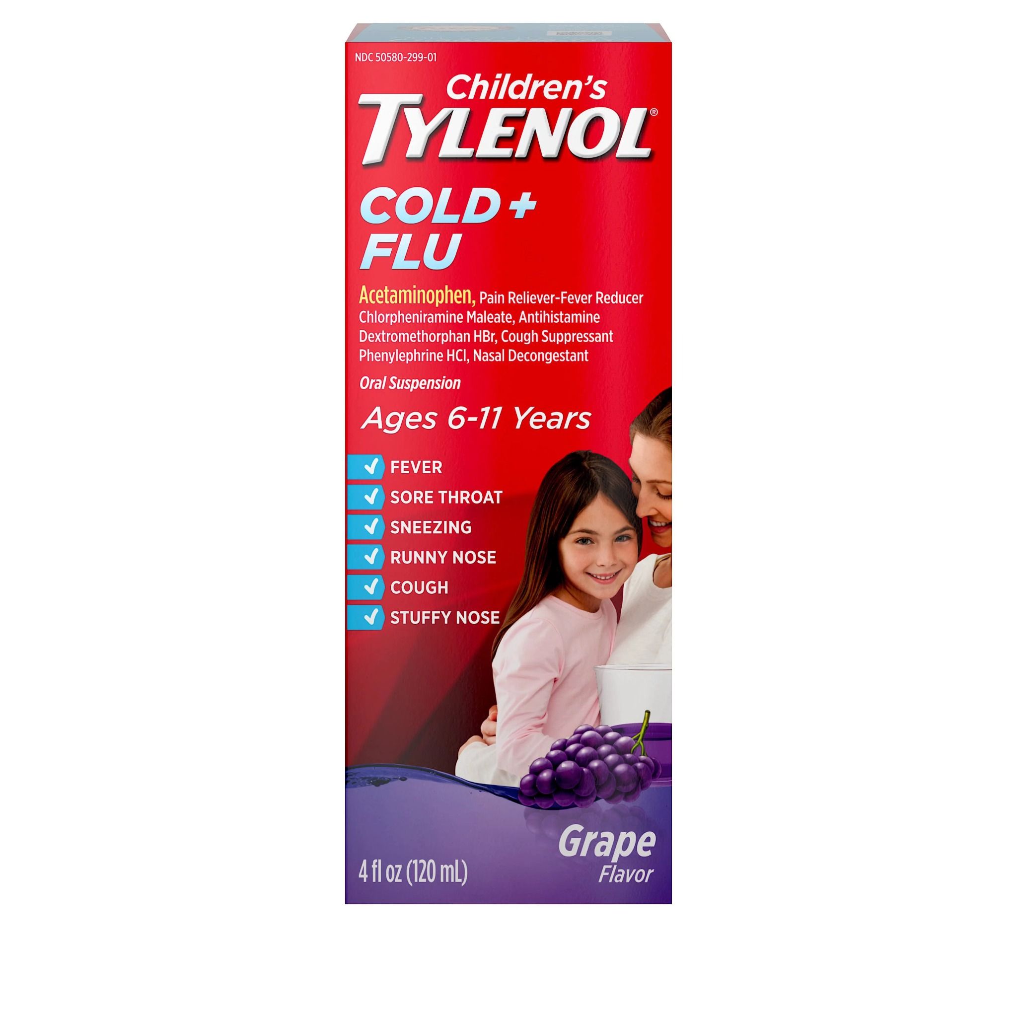  Siro giảm đau hạ sốt vị nho cho bé từ 6 đến 11 tuổi Tylenol Childrens Cold Flu Relief Liquid Grape 4Oz 120ml 