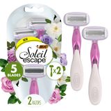  Set 2 dao cạo 5 lưỡi Bic Soleil Escape Razors Rose & Magnolia Scented Handles 