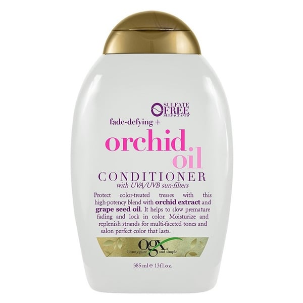  (SALE-T1/26) Dầu xả OGX Fade-Defying Orchid Oil Conditioner with UVA/UVB Sun Filters 13Oz 385ml 