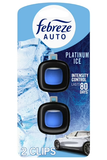  Set 2 nước hoa thơm xe Febreze Luxe Car Air Freshener Platinum Ice Scent 0.14Oz 4.4ml 