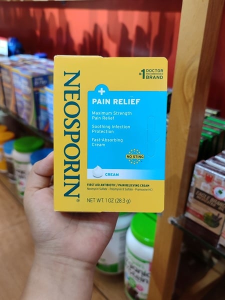 (SALE-T2/26) Kem bôi hỗ trợ làm lành vết thương Neosporin + Pain Relief Dual Action Cream 1Oz 28.3g