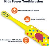  Set 2 bàn chải pin cho từ bé 3 tuổi trở lên Amazon Basics Kids Battery Powered Toothbrush 