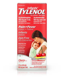  Siro trị ho, cảm cúm cho bé Infants' Tylenol Acetaminophen Medicine, Dye-Free Cherry 2oz 60ml 