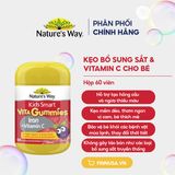  CTY - Viên uống bổ sung sắt + Vitamin C cho bé Nature's Way Kids Smart Vita Gummies Iron + Vitamin C 60 viên 