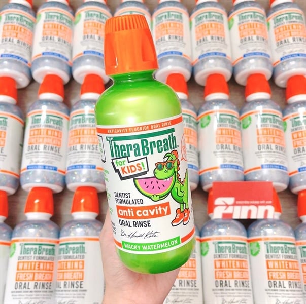  Nước súc miệng TheraBreath Kids Wacky Watermelon Mouthwash with Fluoride 16Oz 473ml 