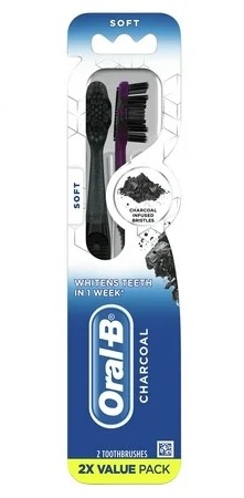 Set 2 Bàn Chải Oral-B Charcoal Whitening Therapy Toothbrush, Soft - 2ct