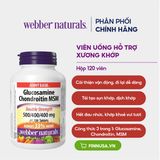  CTY - Viên uống hỗ trợ xương khớp Webber Naturals Glucosamine Chondroitin MSM 120 viên 