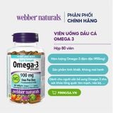  CTY - Viên uống bổ sung Omega 3 Webber Naturals Triple Strength Omega-3 900mg 80 viên 