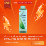  (SALE-T2/26) Sữa tắm và ngâm bồn cho nam Degree Exfoliating Boost Tea Tree Body Wash and Soak 22Oz 650ml 