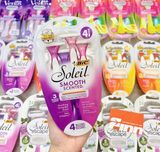  Set 4 dao cạo 3 lưỡi Bic Soleil Smooth Scented Soothing Lavender Scent Triple Blade Disposable Shavers 