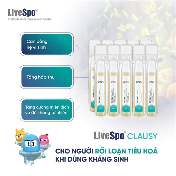  CTY - Men vi sinh LiveSpo Clausy 5 ống 5ml 