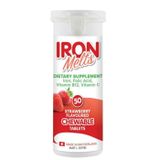  Viên ngậm bổ sung sắt Iron Melts Chewable vị dâu 50 viên 