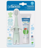 Set bàn chải và kem đánh răng cho bé Dr. Browns Infant-to-Toddler Training Toothbrush Set, Mint Elephant 1.4Oz 40g 