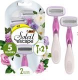  Set 2 dao cạo 5 lưỡi Bic Soleil Escape Razors Rose & Magnolia Scented Handles 