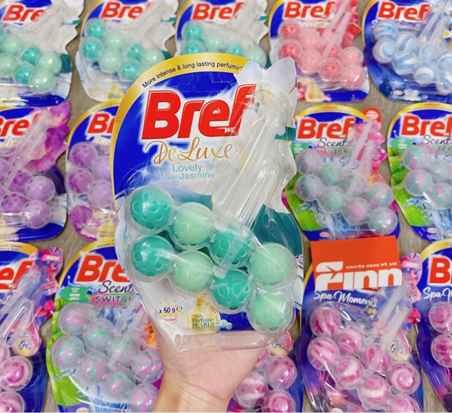  Viên khử mùi bồn cầu Bref Deluxe Lovely jasmine Toilet Cleaner 50g 