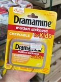  (SALE-SNL) Viên nhai hỗ trợ say tàu xe cho bé vị nho Dramamine Motion Sickness Relief for Kids Grape Flavor 8 viên 