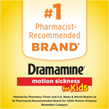  Viên nhai hỗ trợ say tàu xe cho bé vị nho Dramamine Motion Sickness Relief for Kids Grape Flavor 8 viên 