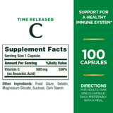  Viên uống bổ sung vitamin C 500mg Nature's Bounty time release capsules 100 viên 