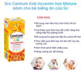  (Úc) Siro cho trẻ biếng ăn Centrum Kid Incremin Iron Mixture Cherry 200ml 