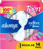  Băng vệ sinh Always Radiant Teen Feminine Pads For Women 14 Miếng 