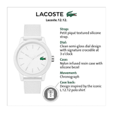  Đồng hồ nam Lacoste White Mens Analogue Watch Leisure 2010984 
