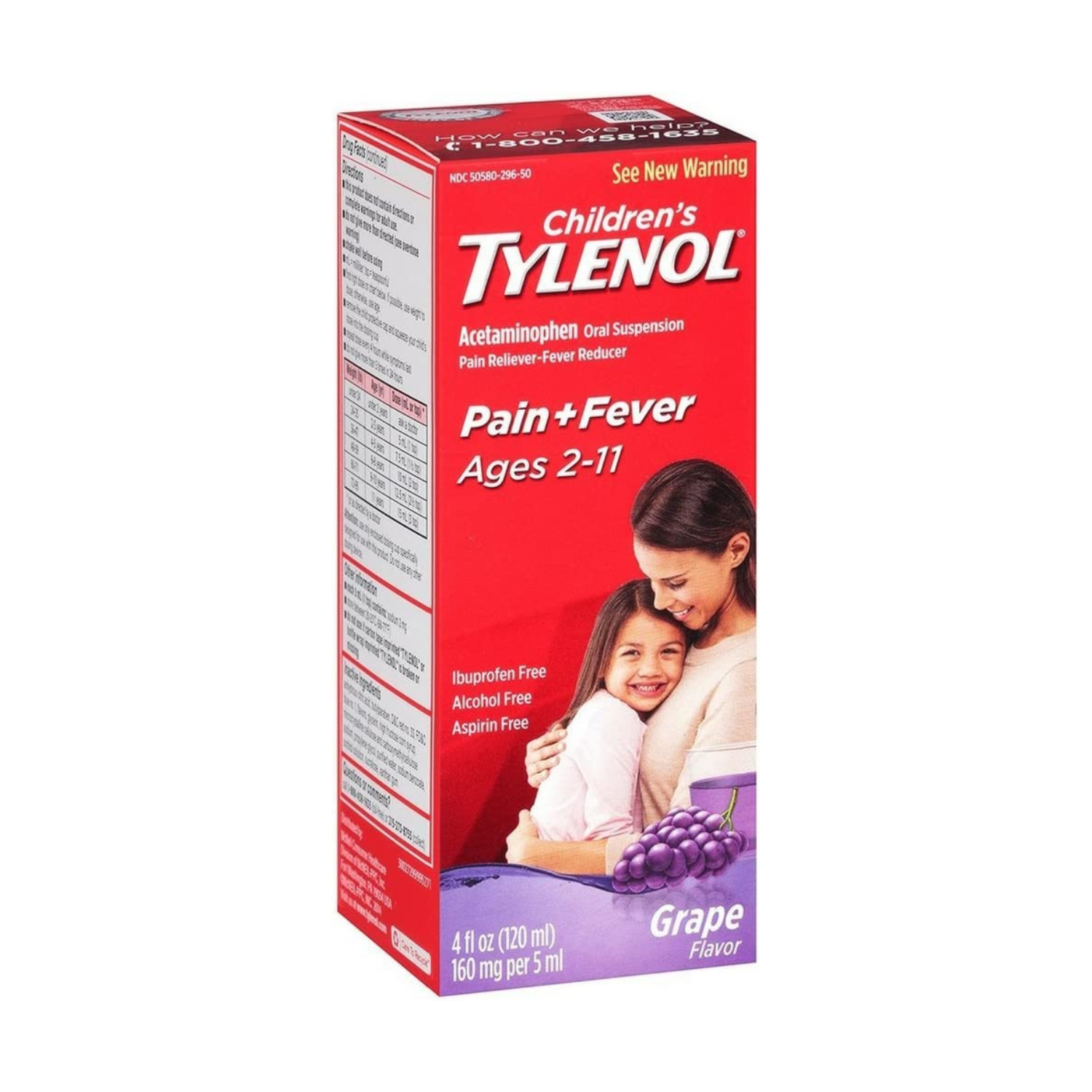  Siro giảm đau hạ sốt cho bé Tylenol Pain + Fever Relief Liquid Grape 4Oz 120ml 