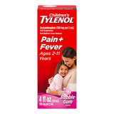  Siro giảm đau hạ sốt cho bé từ 2-11 tuổi Tylenol Pain + Fever Relief Liquid 4Oz 120ml (Hương Bubble Gum) 