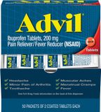  Viên uống giảm đau, hạ sốt Advil Pain Reliever/Fever Reducer Coated Gel Caplet, 200mg Ibuprofen, Temporary Pain Relief 100 viên 