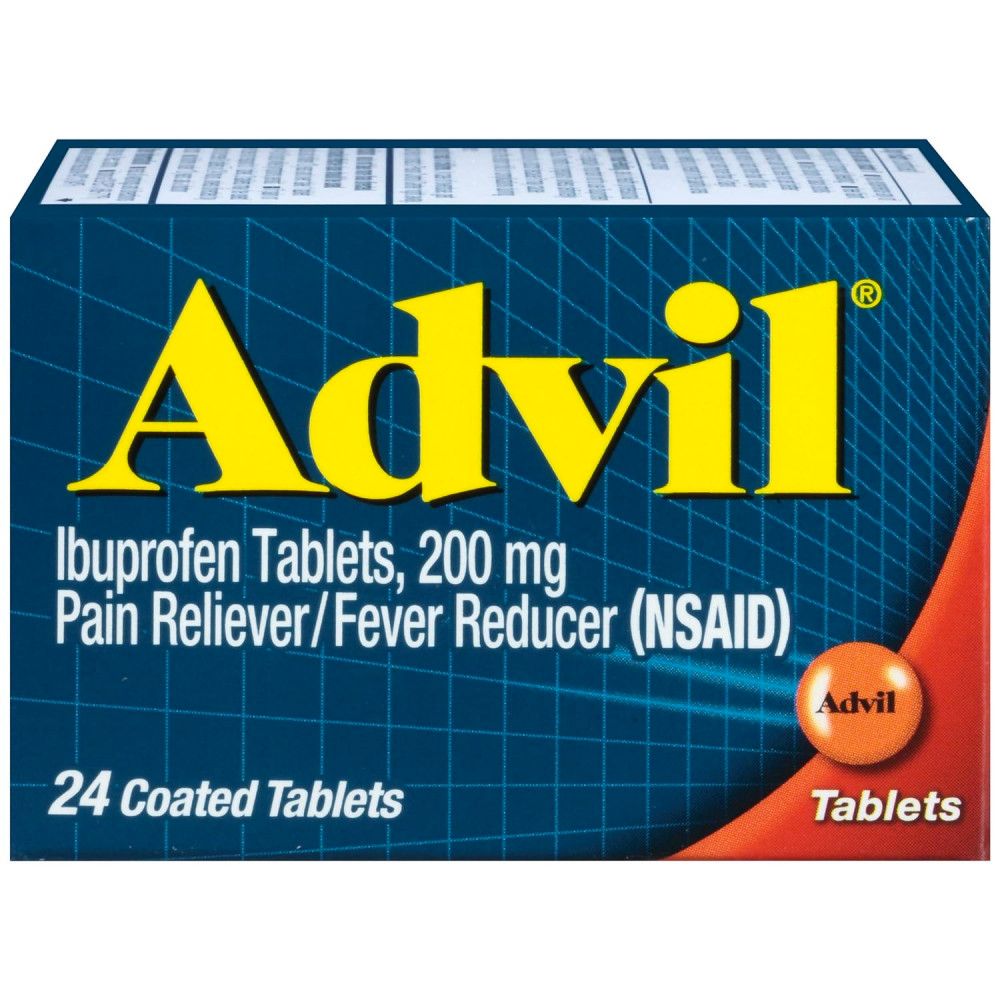  Viên uống giảm đau hạ sốt Advil Coated Tablets Pain Reliever and Fever Reducer, Ibuprofen 200mg 24 viên 