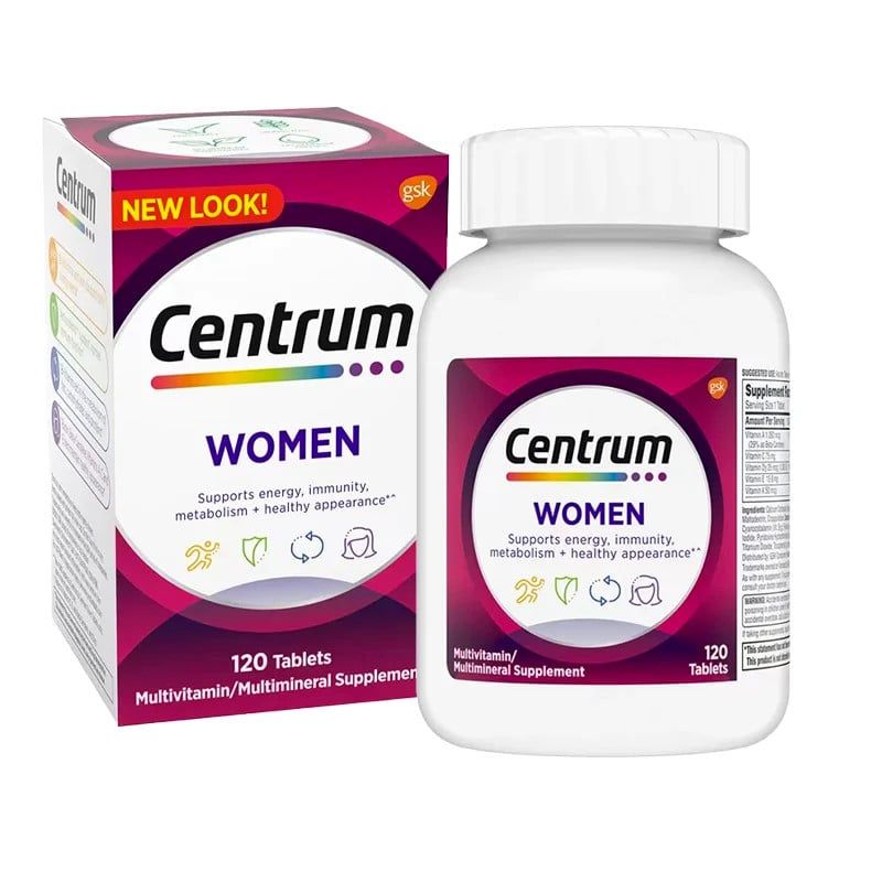  Viên uống bổ sung vitamin tổng hợp cho nữ Centrum Women Multivitamin/Multimineral Supplement 120 viên 