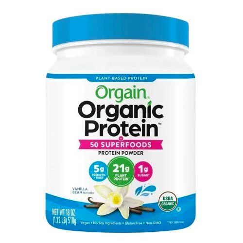  Bột bổ sung Orgain Organic Protein + Superfoods Powder Vanilla Bean Non-GMO 18Oz 510g 